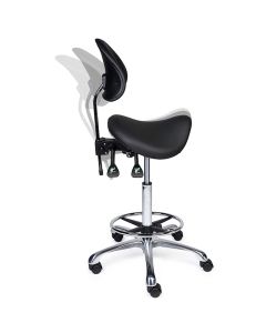 Comfort Premium zadelkruk met rugleuning en voetring